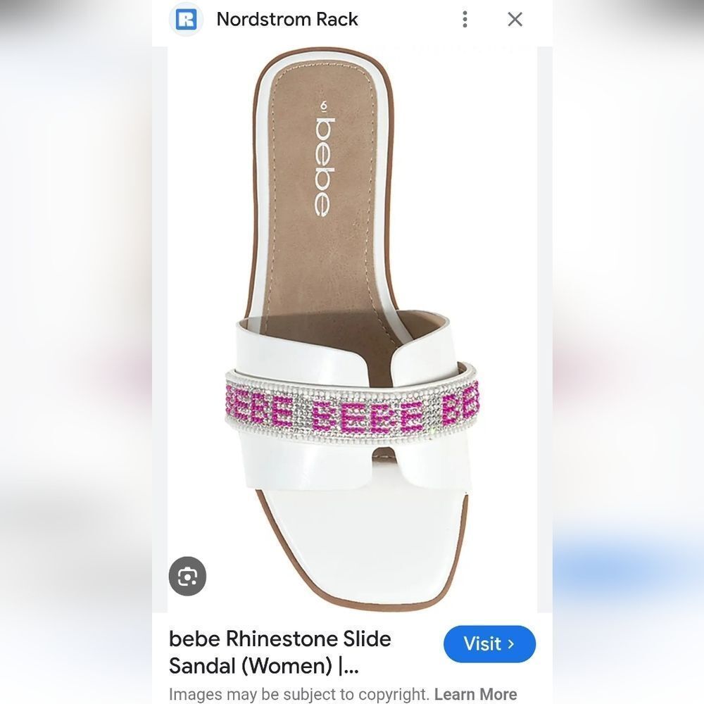 Bebe Rhinestone Slide Sandals Size 8